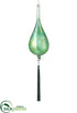 Silk Plants Direct Glass Finial Ornament - Green - Pack of 6