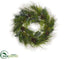 Silk Plants Direct Pine, Cedar, Eucalyptus, Cone Wreath - Green - Pack of 2