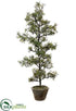 Silk Plants Direct Ice Pine Tree - Green - Pack of 4