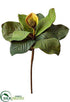Silk Plants Direct Magnolia Bud Spray - Green - Pack of 12