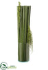 Silk Plants Direct Grass Berries in Vase - Green - Pack of 1