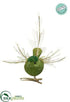 Silk Plants Direct Glittered Bird - Green - Pack of 12