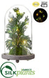 Silk Plants Direct Battery Operated Juniper Tree With Light in Glass Dome - Green - Pack of 6