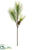 Long Needle Pine Spray With Plastic Pine Cone - Green - Pack of 12