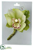Silk Plants Direct Cymbidium Orchid Corsage - Green - Pack of 4