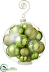 Silk Plants Direct Plastic Gift Ornament - Green - Pack of 6
