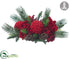 Silk Plants Direct Hydrangea, Amaryllis, Berry , Cone, Pine Centerpiece - Red Green - Pack of 1