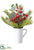 Berry, Eucalyptus, Pine in Ceramic Pitcher - Red Green - Pack of 4