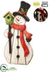 Silk Plants Direct Battery Operated Snowman With Light - Red Green - Pack of 1