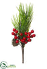 Silk Plants Direct Berry, Pine Cone, Pine Spray - Red Green - Pack of 24