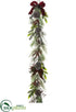 Silk Plants Direct Iced Berry, Pine Cone, Pine Garland - Red Green - Pack of 1