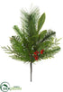 Silk Plants Direct Berry, Cedar, Pine Spray - Red Green - Pack of 24