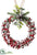 Snowed Berry, Mini Pine Cone Wreath Ornament - Red Green - Pack of 12