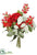 Hydrangea, Bottle Brush , Sedum Bouquet - Red Green - Pack of 4