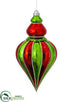 Silk Plants Direct Finial Ornament - Red Green - Pack of 12