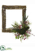 Silk Plants Direct Berry, Mistletoe, Pine Wreath - Red Green - Pack of 4