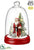 Battery Operated Santa, Christmas Tree in Glass Dome With Light - Red Green - Pack of 2