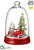 Battery Operated Car, Christmas Tree in Glass Dome With Light - Red Green - Pack of 2