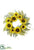 Sunflower, Lamb's Ear, Fern Wreath - Yellow Green - Pack of 2