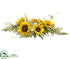 Silk Plants Direct Sunflower,  Lamb's Ear, Fern Centerpiece - Yellow Green - Pack of 2