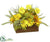 Silk Plants Direct Sunflower, Daisy Arrangement - Yellow Green - Pack of 4