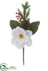 Silk Plants Direct Magnolia, Pine Cone, Pine Spray - White Green - Pack of 12