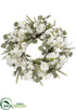 Silk Plants Direct Cherry Blossom, Eucalyptus Wreath - White Green - Pack of 2