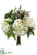 Rose, Hydrangea, Lamb's Ear Bouquet - White Green - Pack of 6