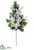 Snowed Poinsettia, Holly,  Berry, Pine Spray - White Green - Pack of 12