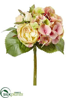 Hydrangea, Rose Bouquet - Rose Green - Pack of 6