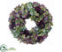 Silk Plants Direct Hydrangea, Sedum Wreath - Eggplant Green - Pack of 2