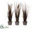Silk Plants Direct Grass - Brown Green - Pack of 4