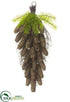 Silk Plants Direct Pine Cone, Pine Door Swag - Brown Green - Pack of 2