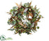 Silk Plants Direct Protea, Aeonium, Pine Cone, Eucalyptus Wreath - Brown Green - Pack of 1
