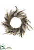 Silk Plants Direct Feather Wreath - Brown Green - Pack of 4