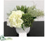 Silk Plants Direct Hydrangea, Rosemary Arrangement - Cream Green - Pack of 1