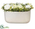 Silk Plants Direct Rose, Hydrangea - Cream Green - Pack of 6
