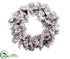 Silk Plants Direct Begonia Leaf Wreath - Purple Green - Pack of 4