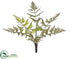 Silk Plants Direct Leather Fern Bush - Avocado Green - Pack of 12