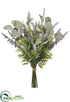 Silk Plants Direct Lavender, Eucalyptus Bouquet - Lavender Green - Pack of 6