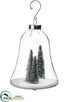 Silk Plants Direct Glass Bell Ornament - Clear Green - Pack of 4