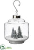 Silk Plants Direct Glass Lantern Ornament - Clear Green - Pack of 6