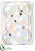 Silk Plants Direct Plastic Ball Ornament Assortment - Iridescent - Pack of 12