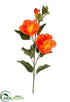 Silk Plants Direct Hibiscus Spray - Orange - Pack of 12