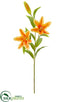 Silk Plants Direct Lily Spray - Orange - Pack of 12