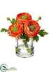 Silk Plants Direct Ranunculus - Orange - Pack of 4