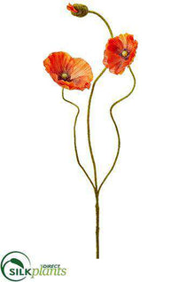 Poppy Spray - Orange - Pack of 12