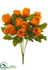 Silk Plants Direct Rose Bush - Orange - Pack of 12