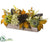 Silk Plants Direct Hydrangea, Pumpkin, Pine Cone Arrangement - Beige Orange - Pack of 2