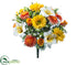 Silk Plants Direct Lily, Gerbera Daisy, Mum, Rose Bush - Yellow Orange - Pack of 6
